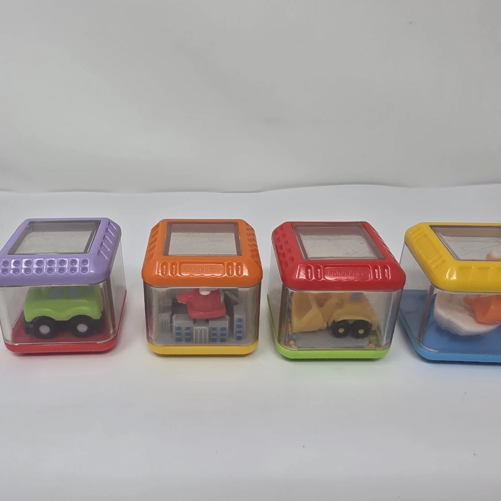 Fisher Price Sensory Blocks Plane Helicopter Car Lot of 4